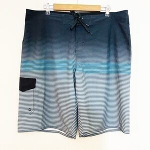Hang Ten Men Board Short Size 36 Blue/Black Pockets